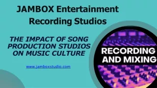The Impact of Song Production Studios on Music Culture