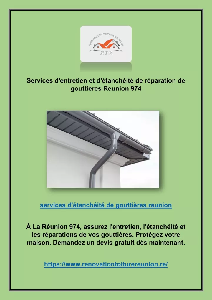 services d entretien et d tanch it de r paration