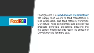 Food Colours Manufacturer  Foodrgb.com