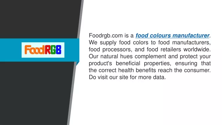 foodrgb com is a food colours manufacturer