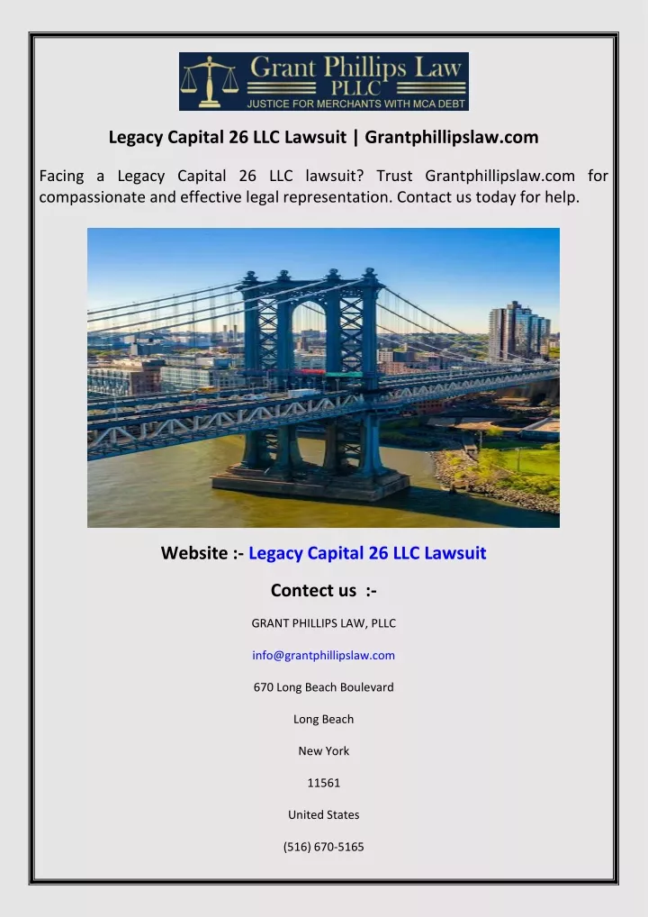 legacy capital 26 llc lawsuit grantphillipslaw com