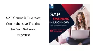 SAP Course in Lucknow: Comprehensive Training for SAP Software Expertise