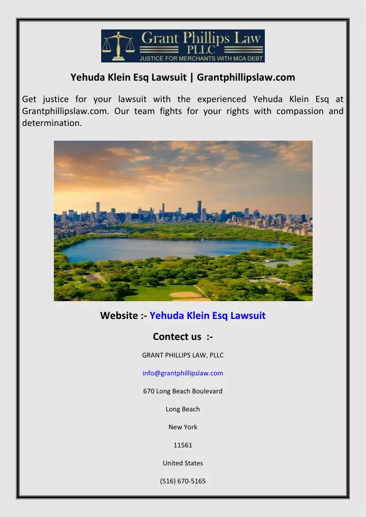 yehuda klein esq lawsuit grantphillipslaw com