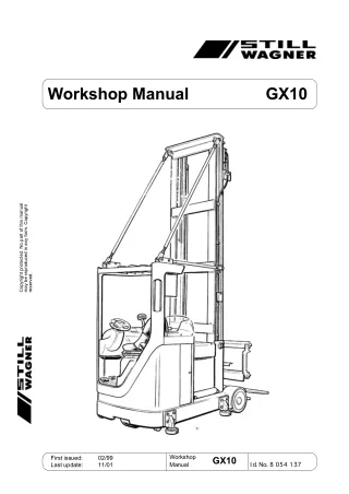Still Wagner GX10 Forklift Service Repair Manual
