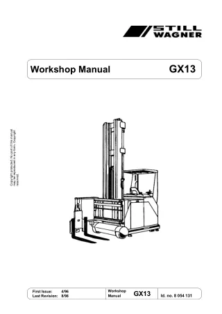 Still Wagner GX13 Forklift Service Repair Manual