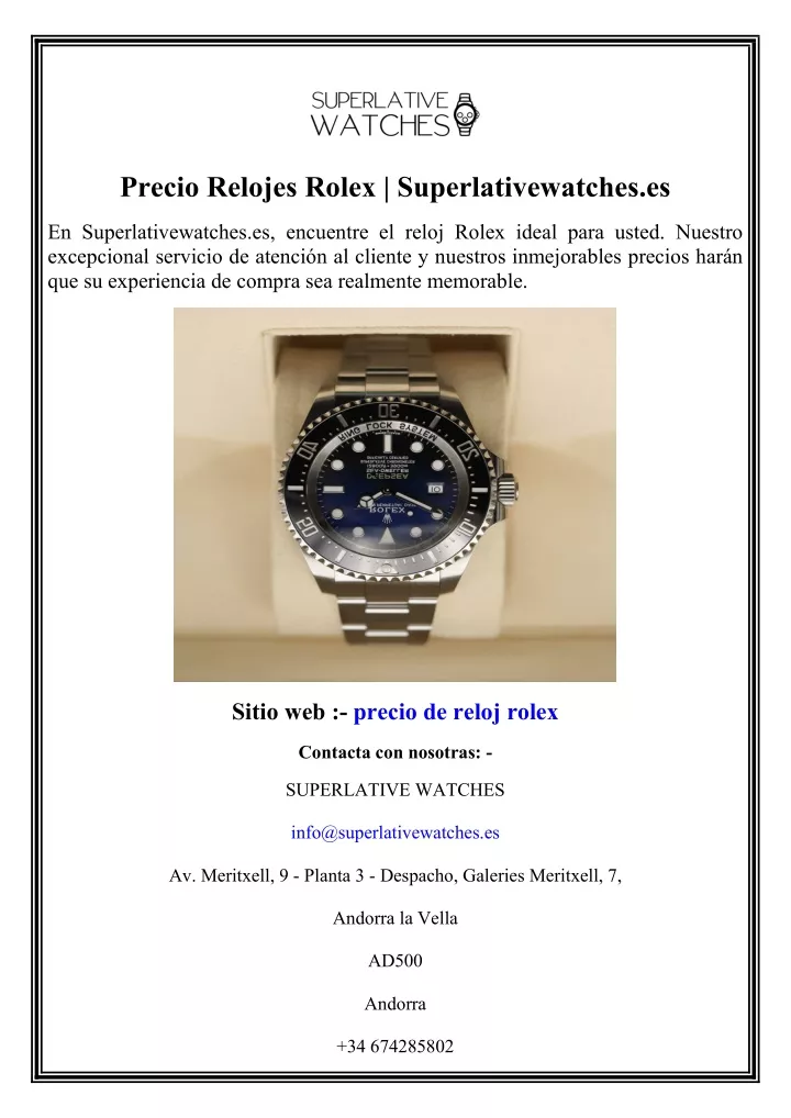 precio relojes rolex superlativewatches es