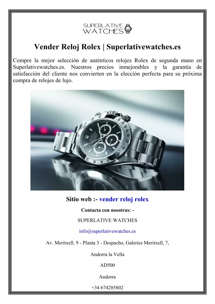 vender reloj rolex superlativewatches es