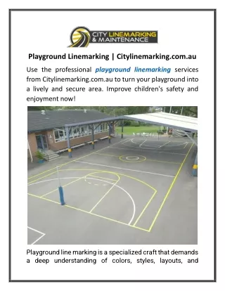 Playground Linemarking  Citylinemarking.com