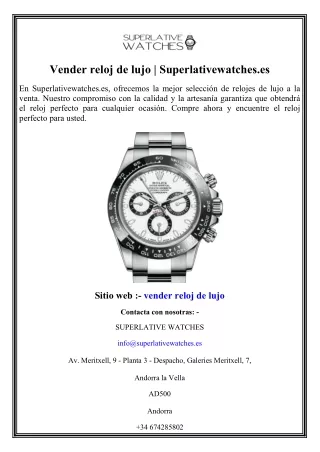 Vender reloj de lujo Superlativewatches.es