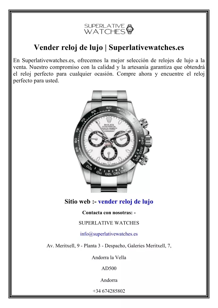 vender reloj de lujo superlativewatches es