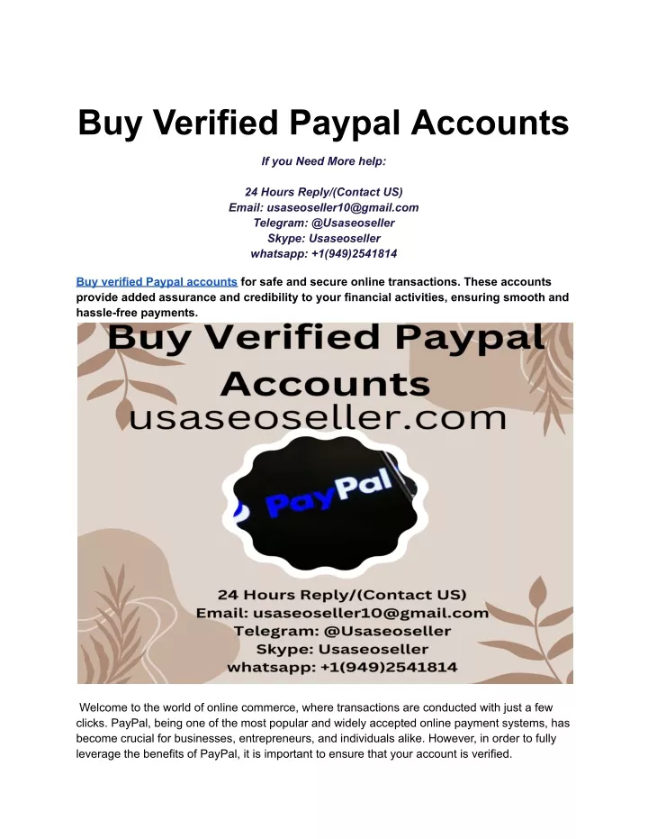 buy verified paypal accounts