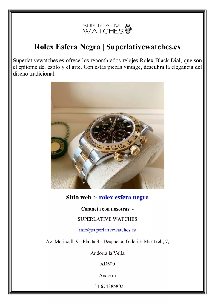 rolex esfera negra superlativewatches es