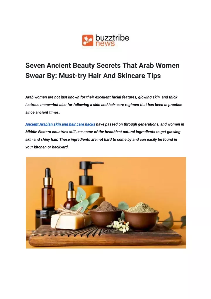 seven ancient beauty secrets that arab women