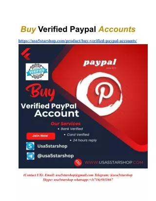 Buy Verified Paypal Accounts