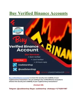 Buy Verified Binance Accounts