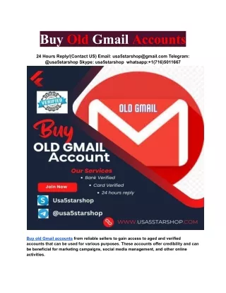 Buy Old Gmail Accounts