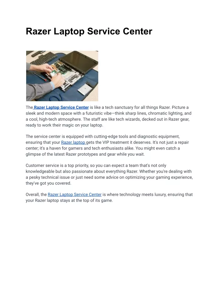 razer laptop service center