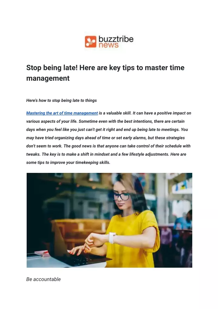stop being late here are key tips to master time
