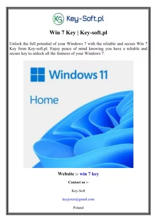 win 7 key key soft pl