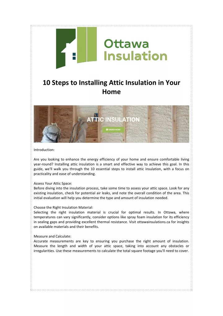 10 steps to installing attic insulation in your
