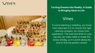 How To Choose the Right Wedding Catering Company- Vines