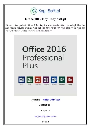office 2016 key key soft pl