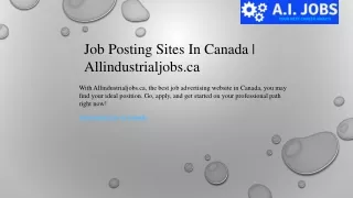 Job Posting Sites In Canada  Allindustrialjobs.ca