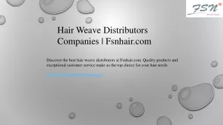 Hair Weave Distributors Companies  Fsnhair.com