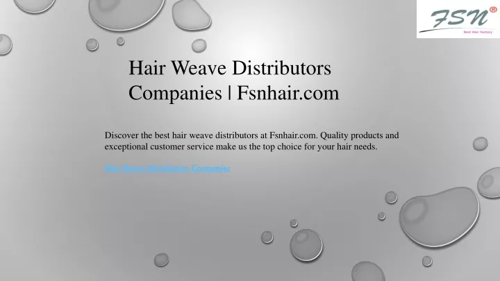 hair weave distributors companies fsnhair com