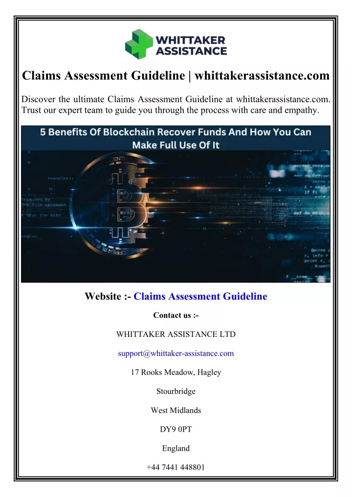 claims assessment guideline whittakerassistance