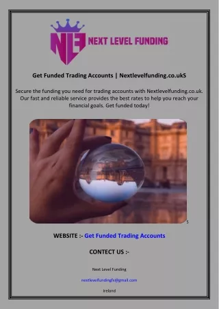 Get Funded Trading Accounts  Nextlevelfunding.co.uk