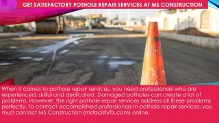 Pothole Repair Services