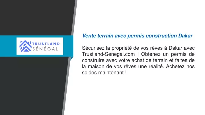 vente terrain avec permis construction dakar