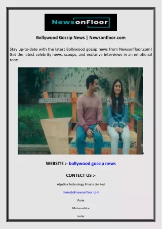Bollywood Gossip News  Newsonfloor.com