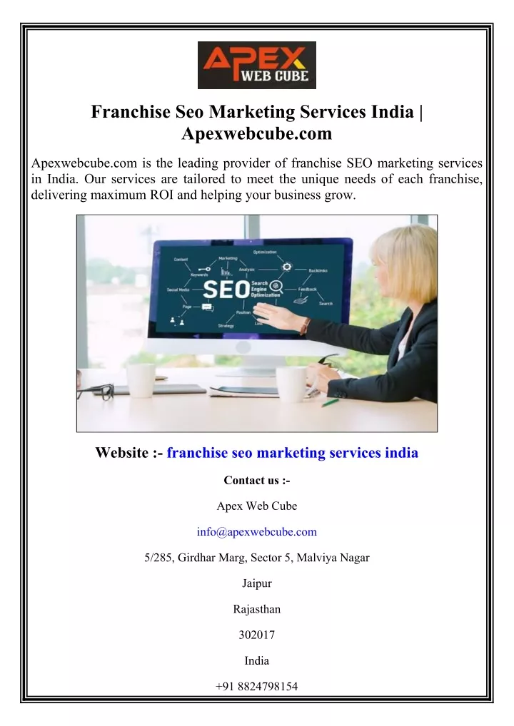 franchise seo marketing services india
