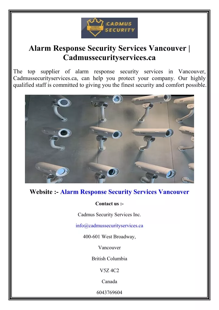 alarm response security services vancouver