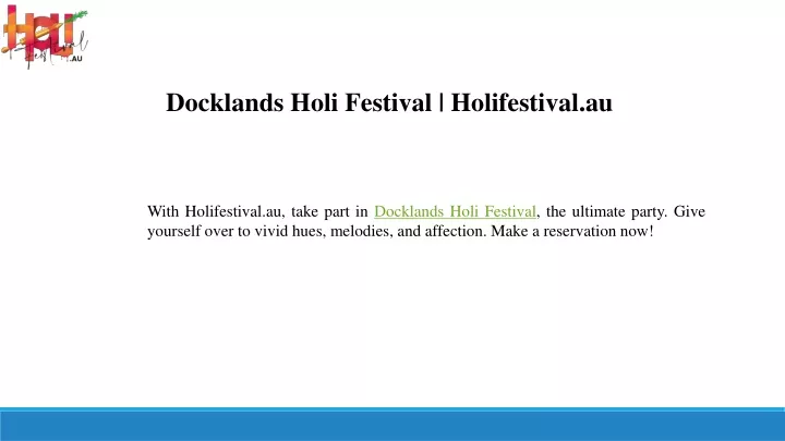 docklands holi festival holifestival au