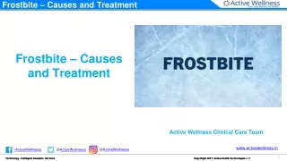 Frostbite – Causes and Treatment - Active Health