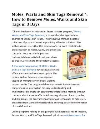 Charles Davidson, Moles, Warts & Skin Tags Removal™ PDF eBook