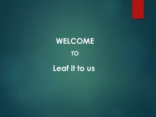 welcome to
