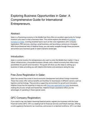 Exploring Business Opportunities in Qatar_ A Comprehensive Guide for International Entrepreneurs