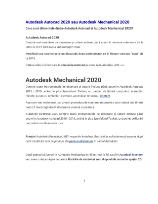 Autodesk Autocad versus Autodesk Mechanical