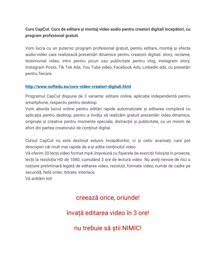 curs capcut curs de editare i montaj video audio