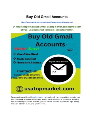 Buy Old Gmail Accounts