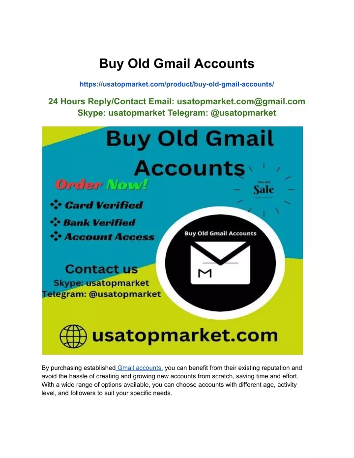 buy old gmail accounts