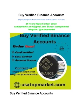 Buy Verified Binance Accounts