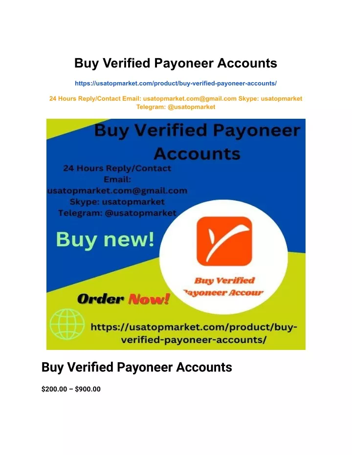 buy verified payoneer accounts