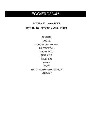 Toyota FGC40 Forklift Service Repair Manual