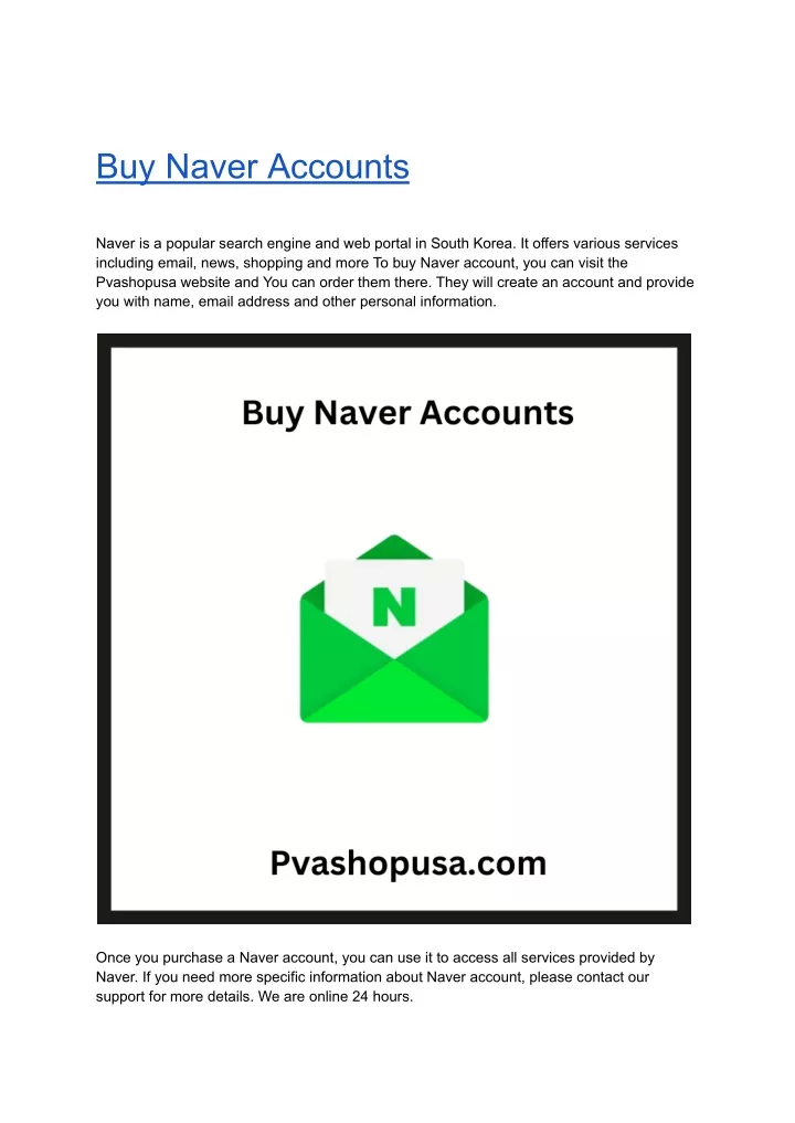 buy naver accounts