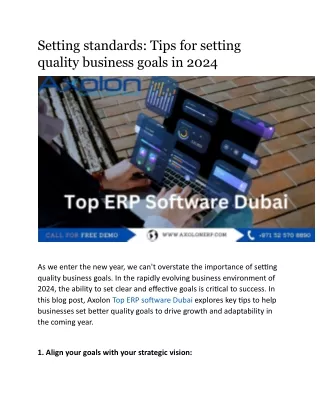 setting standards tips for setting quality